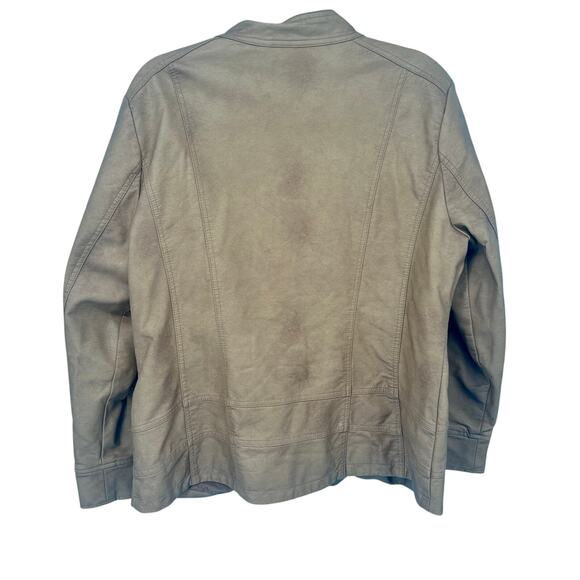 Christopher & Banks Tan Faux Leather Motorcycle Jacket XL - Picture 2 of 6